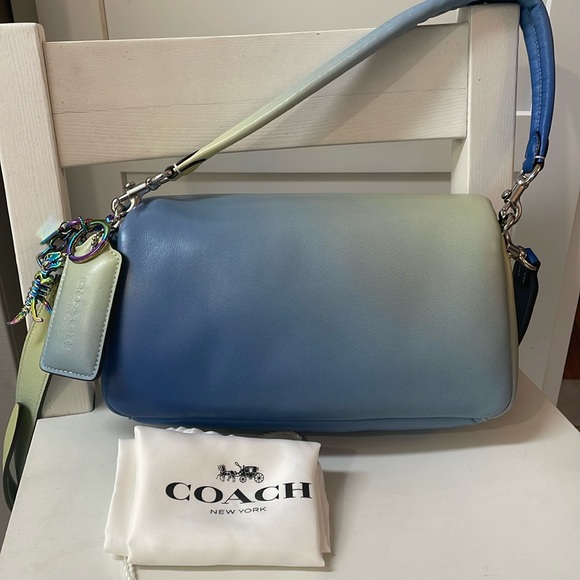 Coach Pillow Tabby 26 with Ombré Silver/Aqua Multi & Rexy Bag Charm Set - Picture 8 of 17